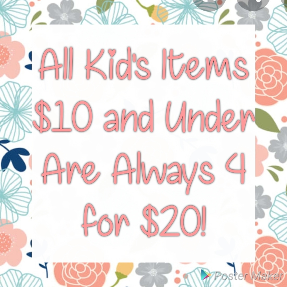 Kid's Items Under $10 are 4 for $20!